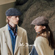 Mr DUCK high-end wool herringbone pattern newsboy hat winter men's old money style octagonal painter hat retro fashion hat lava charcoal gray (newsboy hat)-MW461175 M (55-57cm)