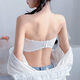 Chuangjingyixuan 2024 new one-piece tube top non-slip shoulder strap underwear anti-exposure tube top wrapped with inner straps white + black upgraded version with anti-slip silicone strips