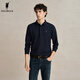 POLOWALK men's long-sleeved polo shirt men's 2024 new autumn and winter daily office workers business lapel long-sleeved polo shirt Navy XL (180)