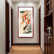 Wanyi Zhang Daqian Shishi Ruyi corridor aisle new Chinese style entrance decorative painting vertical landscape mural living room hanging painting everything goes well 83*163cm (cardboard framed, walnut color frame)