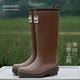 傲列2024新款高筒雨鞋女款成人时尚雨靴防水胶鞋日韩长筒水鞋雨鞋 粉色【37cm高筒】 41