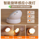 Xiangxiang Wireless Human Body Sensor Night Light for Home Aisle Corridor Bedside Bedroom Sleep Voice Control Rechargeable Lamp X1 1pc Warm Light 86mm+360 Base+Switch