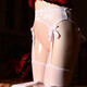 Lace suspender one-piece stockings 912 stitches horse oil socks sexy temptation crotchless stockings large size pantyhose black (oiled legs) one size fits all 9904 bow-suspender one-piece stockings