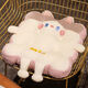 Yingzhu'er cartoon biscuit square cushion cushion office sedentary cushion thickened cushion student dormitory fart cushion chair cushion car cushion white cat 40*40*8 cm bottom anti-slip strap