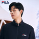 FILA official men's knitted casual zipper jacket autumn and winter stand collar business men's commuter jacket Legend Blue-NV L 175/96A