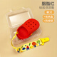 Yusenyi Slippers Teething Glue Baby Soothing Food Silicone Grade Anti-eating Hands Can Bite Baby Oral Toys Carmine Red (Silicone Crocs) Single + Storage Box +