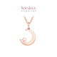 Chow Tai Fook SOINLOVE 18K rose gold diamond shell pendant with silver chain 40cm