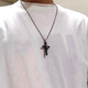 QMXD cross necklace men's trendy Korean version hip-hop men's pendant titanium steel simple fashion clavicle chain versatile gift for boyfriend