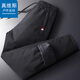 Jeanswest Outdoor Sports Wang Yibo Endorsement Casual Pants Men's Autumn and Winter Warm Cotton Pants Large Size Loose Straight Hundred Towers Black Flat Mouth 2XL