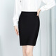 Plain brocade professional skirt, hip-covering skirt, suit skirt, black short skirt, women's formal skirt, one-step skirt, flight attendant interview workwear skirt, professional skirt, black back slit M recommended 90-105 Jin Jin equals 0.5 kg