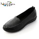 
Night Rain (NightRain) Spring and Autumn New Comfortable Mom Shoes Single Shoes Old Man Soft Sole Anti-Slip Middle-aged Leather Shoes Grandma Middle-aged Flat Sole Women's Shoes Black A829 Women's Single Shoes 38 Standard Size