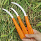Renjuyi sickle grass cutting knife agricultural sickle cutting leek knife stainless steel serrated small sickle all steel cutting knife gold 60 and above 8cm