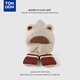 TonLion 2025 new cold-proof and warm bear plush hat scarf gloves all-in-one women's winter thickened ear protection cycling hat red