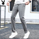 PLAYBOY (PLAYBOY) Pantalones casuales para hombres Pantalones de seda de hielo de primavera y verano para hombres Pantalones de hombres de patas rectas sueltas Gray Dark Grey 34