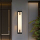 Tong Denghui new Chinese style all-copper outdoor waterproof wall lamp natural marble door on both sides of the courtyard villa garden lamp long wall lamp outdoor wall lamp copper color-Fu 100cm
