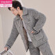 
Modal autumn and winter plus velvet thickened men's pajamas for men's three-layer cotton jacket flange home coral velvet home clothing warm set M6627 brown thickened model XL [recommended 120-140Jin [Jin equals 0.5 kg]]