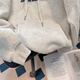 Nasawassup American retro casual hooded sweatshirt for men and women in autumn and winter loose oversize couple versatile coat light gray 6197 winter plus velvet L recommended 110-130Jin Jin equals 0.5 kg