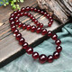 SIZAN natural blood amber necklace women's pagoda chain Myanmar 7A amber fidelity wine red sweater chain with certificate blood amber pagoda chain about 60cm long 0 carat rice with certificate