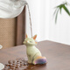 At noon, the color-changing little fox tea pet can raise fine tea, tea tray, tea table, tea set accessories, tea table couple resin ornaments, color-changing tea pet fox