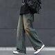 JEEP SPIRIT Men's Washed Distressed Jeans Boys Straight Leg Loose 2025 New Drapey Wide Leg Pants Men's Autumn and Winter 1047 Nostalgic Color XL
