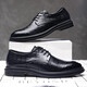 PULIWEI leather shoes men's 2024 autumn new business shoes formal leather shoes cowhide men's leather shoes formal shoes British men's shoes black 42