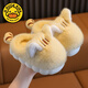 G.duck clouds thick soft bottom plush slippers winter children cartoon cute kitten parent-child indoor Baotou cotton slippers for women kitten khaki slippers 24-25