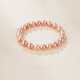 Yumeihe Natural Freshwater Shijia Pearl Bracelet Perfect Round Flawless Pearl Bracelet as a Mother's Day Gift for Mom White Pearl Bracelet 7-8mm x 18cm
