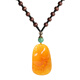 Fat Donglai's same style amber necklace for women, old beeswax pendant sweater chain for men and women, chicken oil yellow beeswax chicken wing wood necklace, old honey water drop/chicken wing wood chain