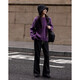 Demana Winter Dopamine Velvet Feel Fancy Wool Circle Sweater Lazy Loose Feeling Knitted Sweater Women's Top Eggplant Purple S
