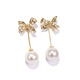 Qlady bow tassel earrings, feminine and high-end, 2025 new imitation pearl earrings, light luxury earrings gift