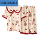 Carloskayla Super Fat plus 260 Jin [Jin entspricht 0,5 kg] Pyjamas Special Summer Cotton Kurzärmelte Hellgrün B9921 5XL (200-220 Jin [Jin gleich 0,5 kg]))