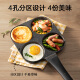 SUPOR non-stick steak omelette pot flat bottom four-hole breakfast pot wheat rice stone color multifunctional pot EJ04LAP02