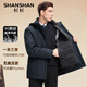 SHANSHAN Shanshan Gänsedaunen-Daunenjacke für Herren, mittellang, einteilig, fünfteilig, abnehmbares Kapuzenfutter, warme und kältebeständige Jacke, Marineblau, 2XL / 185, empfohlen 145–160 Jin Jin entspricht 0,5 kg