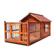 Dog House Outdoor Waterproof Solid Wood Dog House Medium and Large Dog Golden Retriever Dog House Rainproof Summer Outdoor Four Seasons Pet Villa 5XL with Yard Double Windows with Screen Package Installation