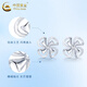 China Gold (CHINA GOLD) four-leaf clover earrings PT950 platinum new style earrings for women, light luxury Valentine's Day birthday gift for girlfriend and wife PT950 platinum four-leaf clover earrings, about 1.3g
