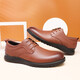 [Top-Layer-Cowide] Red Liblefly Lederschuhe Herren-Slip Business Casual Herren Schuhe weicher Sohle bequemer mittleren und älteren Vaters Schuhe mit Fleece WTA9710 Fleece Brown Sleeve 38