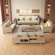 Daye and Maple Solid Wood Sofa Ash Solid Wood Sofa Drawer High Box Storage Sofa Simple Modern Log Style Independent Four-Seater Combination