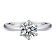 Luruo PT950 platinum diamond ring, classic six-claw 1 carat proposal and engagement natural real diamond ring for Valentine's Day for girlfriend, 1 carat (VVS/very slight imperfections) size 15