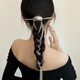 Chuxiang (CHUXIANG) unique niche design long tassel hairpin new trendy ponytail back head headdress European and American exaggerated hair accessories long tassel hairpin - pitted surface removable