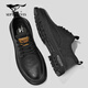 Septwolves Men's Shoes Business Casual Shoes Winter 2025 New Genuine Leather Soft Soled Casual Leather Shoes Black Workwear Low-top Martin Boots Black 41