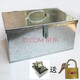 Huixiang lockable iron box metal storage box money box iron box white iron cover and thickened tool box large handmade box storage No. 12 60*47*41