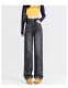 Markyinxiang jeans de patas anchas Pantalones rectos sueltos de mujeres primavera y otoño 2025 Nuevos pantalones delgados de piso pequeño de la cintura alta HN695 Retro Blue S (recomendado 83-93Jin [Jin iguala 0.5 kg])