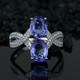 TIYA Colorful Blue Tanzanite Ring No. 13, 9K Gold Blue Tanzanite Double Tanzanite Ring R9KS5