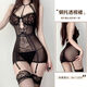 性感睡衣女透视蕾丝情趣睡裙免脱诱惑吊带制服睡裙套装 黑色+黑内裤+黑丝袜 均码