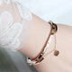 DR-FLVVS Color Gold Bracelet Korean Style Heart Girl Simple Roman Numeral Rose Gold Korean Bracelet Black Four-Leaf Clover