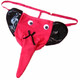 Jiumu Yadai men's sexy underwear thong men's sexy underwear T-pants leopard print cartoon nose cover black red ears one size fits all Asia