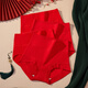 Adore Autumn and Summer Zodiac Year Red Underwear Women's High Waist Pure Cotton Antibacterial Cotton Tummy Tightening Buttocks Slimming Belly Plus Size Shorts 4 Pack High Waist Main Picture Style XXL Suitable for 140-160 Jin Jin is equal to 0.5 kg
