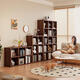 Small craftsman bookshelf solid wood floor-standing one-piece grid cabinet living room home bookcase simple storage storage rack antique sandalwood 8-grid cabinet