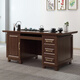 Rulan walnut solid wood boss desk new Chinese style office desk desk combination bedroom computer simple office desk 2.4 meters boss desk