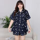 Zhidou Dou Pyjamas pour femmes Summer Fat Girl Plus Fat Plus Plus taille Silk Silk Pyjamas Femme Summer Summer à manches minces plus gras Taille Extra Taille 17 # Ice Silk Double court B9923 Single Size XL